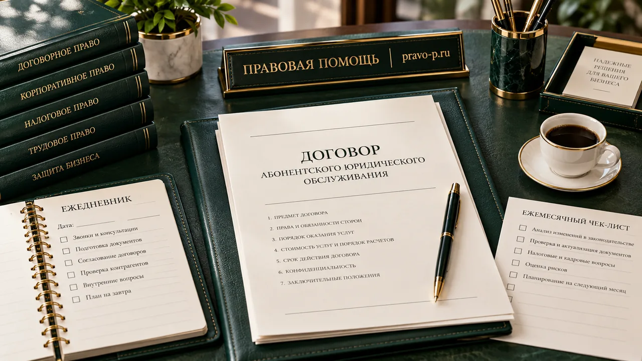Договор абонентского юридического обслуживания и ежедневник