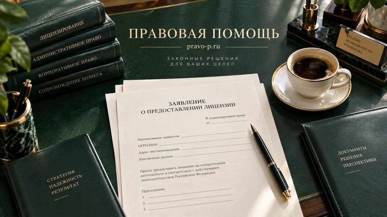 Заявление о предоставлении лицензии