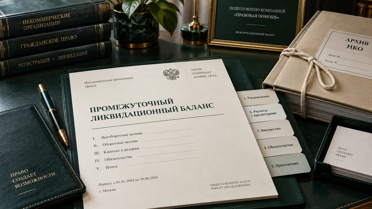 Промежуточный ликвидационный баланс некоммерческой организации