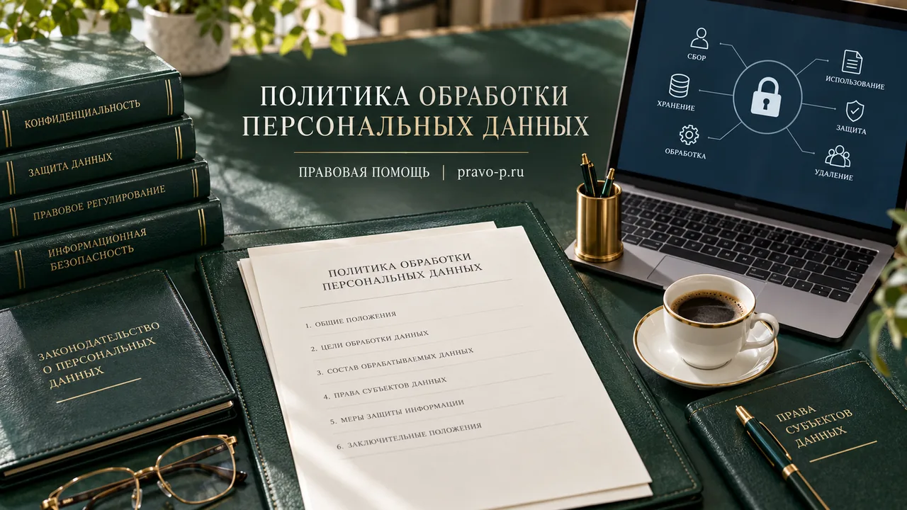 Политика обработки персональных данных и ноутбук с символом защиты