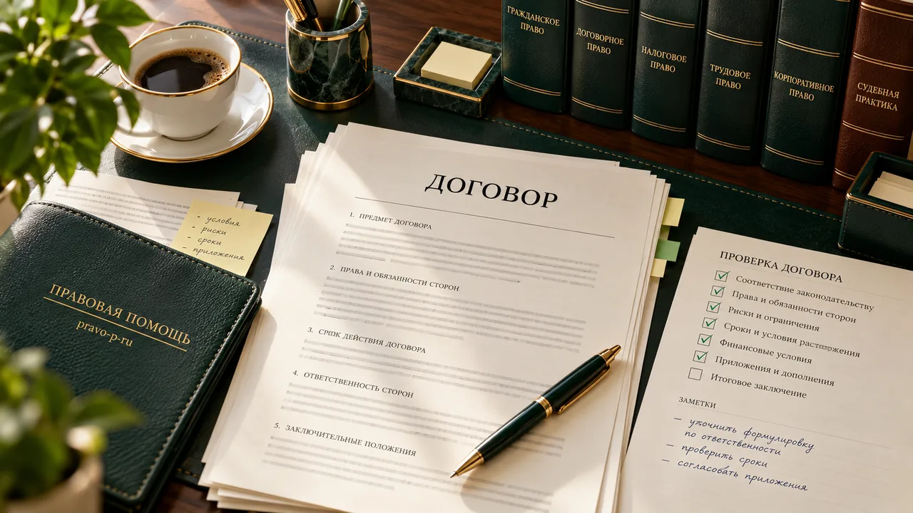Договор с пометками юриста и чек-лист проверки