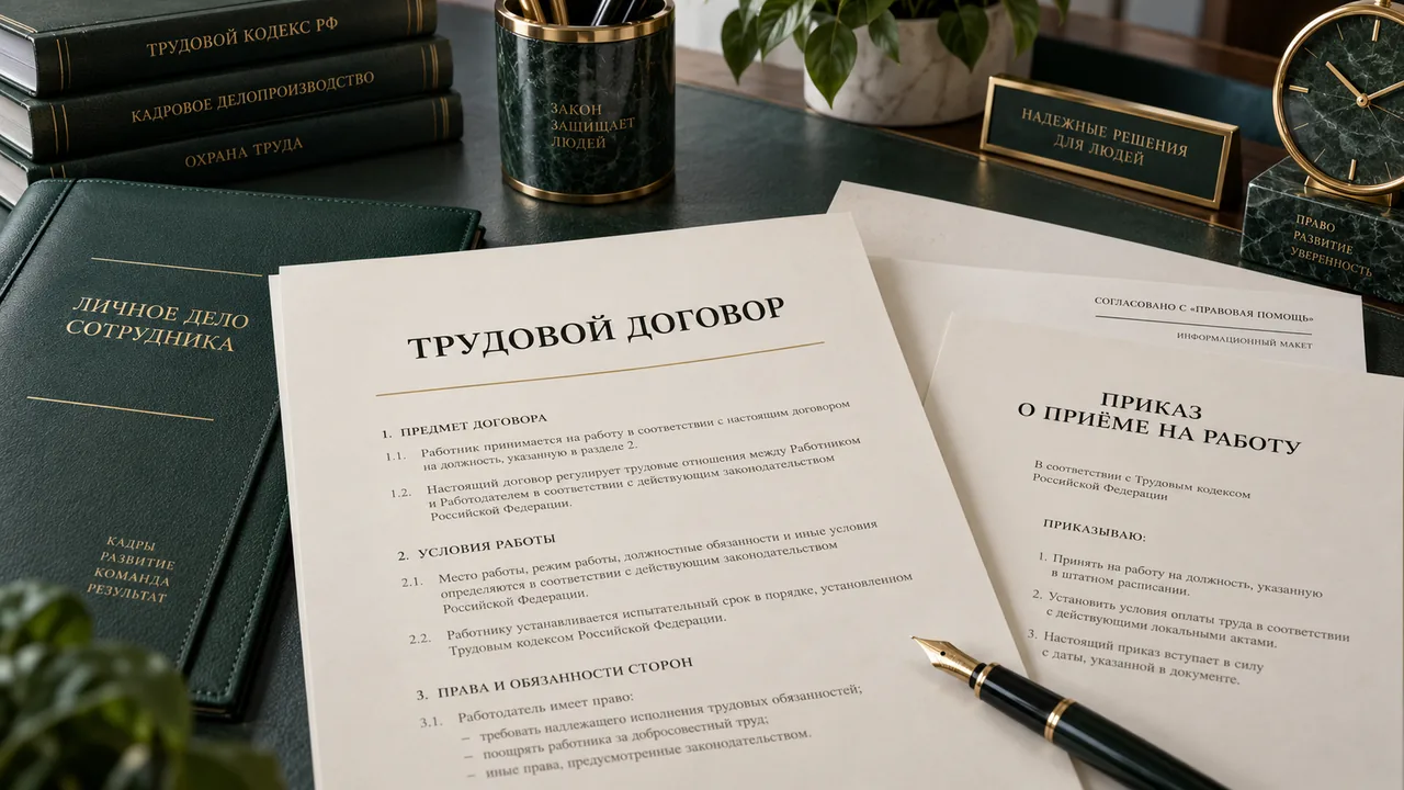 Трудовой договор и приказ о приёме на работу