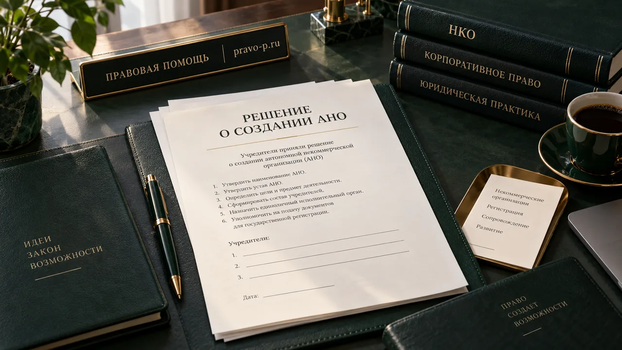 Решение о создании АНО и список учредителей