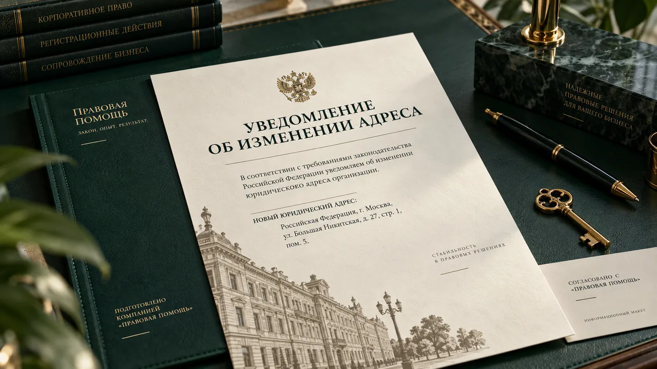 Уведомление об изменении адреса организации