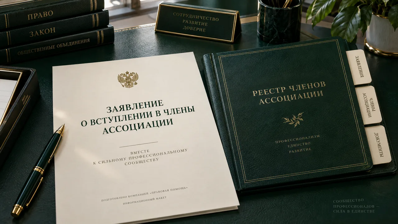 Заявление о вступлении в члены ассоциации и реестр членов