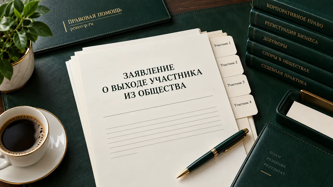 Заявление о выходе участника из общества